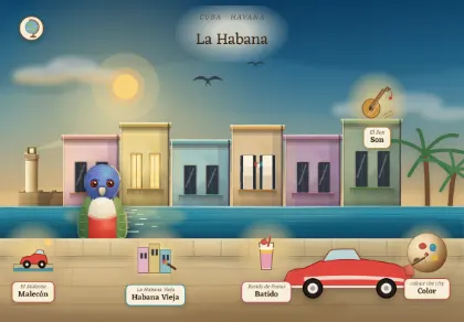 The La Habana scene in Atlas Jr — a geography activity for kids about Cuba.