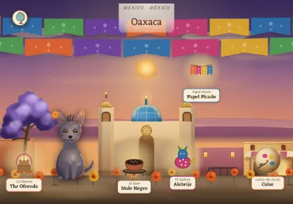 The Oaxaca scene in Atlas Jr — a geography activity for kids about Mexico.