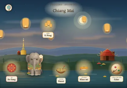 The Chiang Mai scene in Atlas Jr — a geography activity for kids about Thailand.