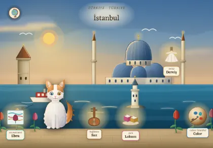 The İstanbul scene in Atlas Jr — a geography activity for kids about Türkiye.
