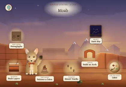 The Moab scene in Atlas Jr — a geography activity for kids about the Utah desert.